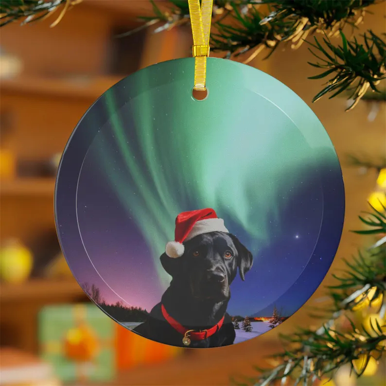 Black Labrador Retriever Dog Christmas Ornament