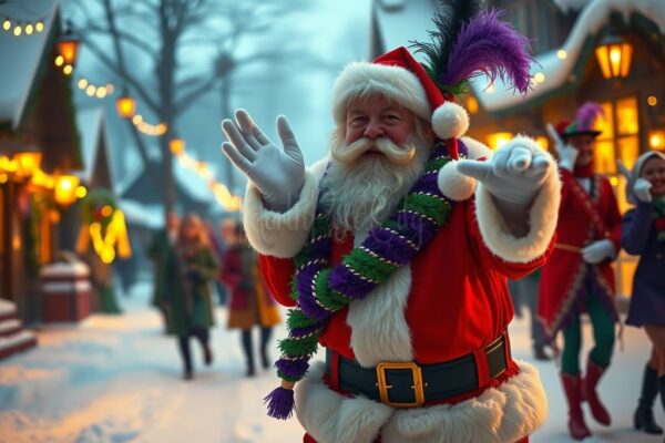 Santa Claus Celebrates Mardi Gras